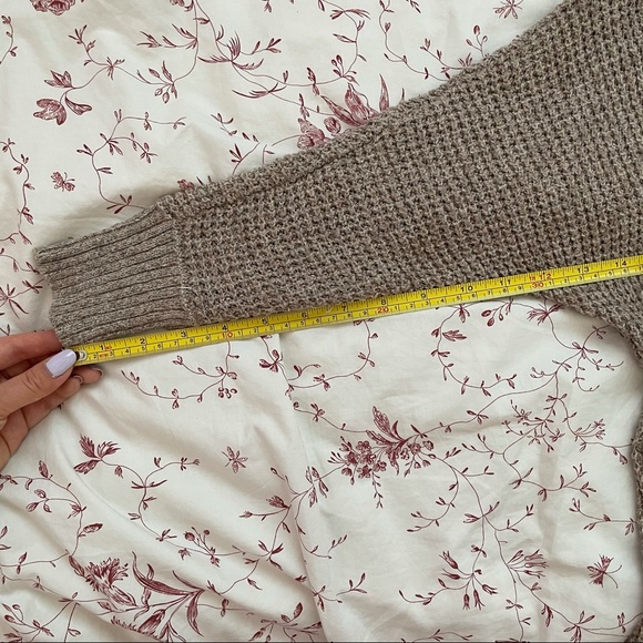 American Eagle Brown Waffle Boyfriend Cardigan - Picture 8 of 8